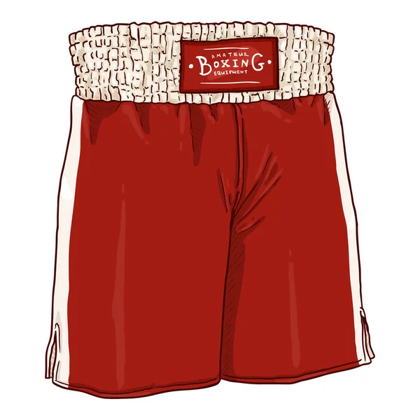 Pantaloncini Boxe Rossi Del Fumetto Vettoriale — Vettoriale Stock