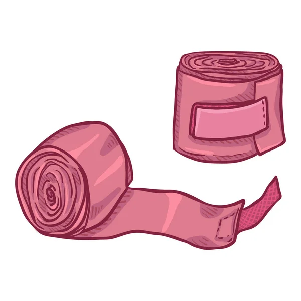 Bandages Boxe Roulés Roses Bande Dessinée Vectorielle Pour Emballage Poignet — Image vectorielle