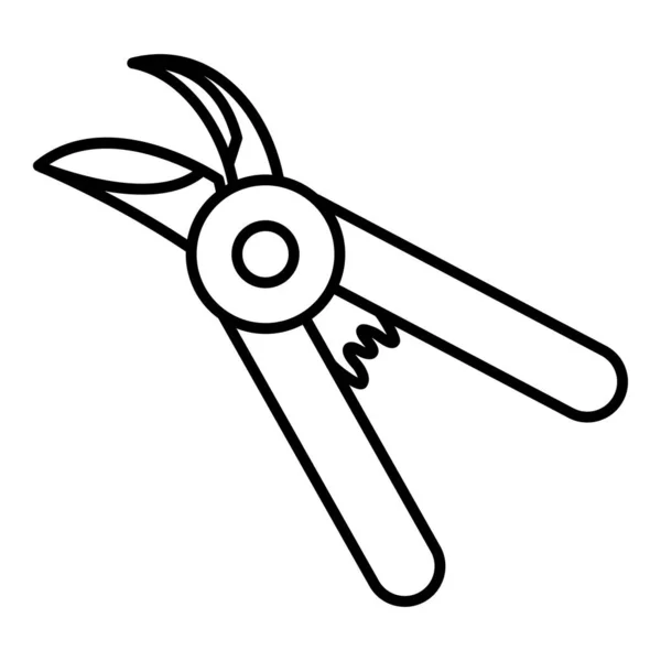 Garden Shears Vector Pruner Outline Icon — Stock Vector