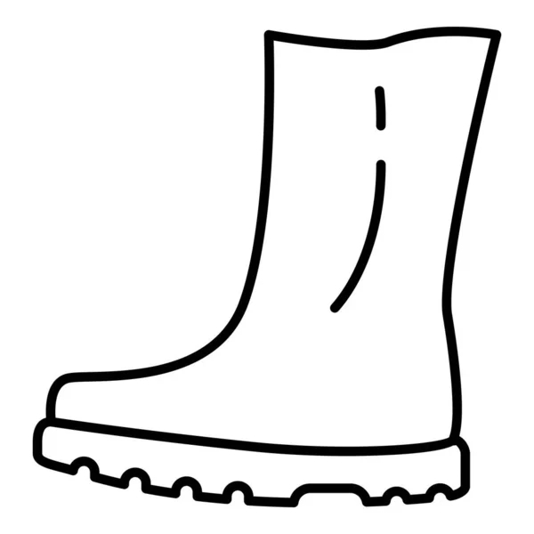 Bottes Caoutchouc Ligne Icône Chaussures Pour Temps Pluvieux — Image vectorielle