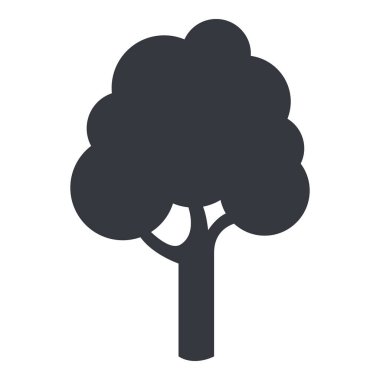 Beyaz Arkaplanda Vektör Ağacı Silueti Simgesi