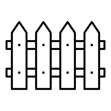 Vector Çit Simgesi. Palisade Minimalist Taslak Çizimi.