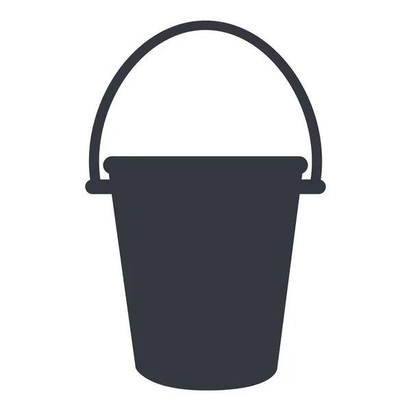 Bucket Silhouette Icon White Background — Stock Vector