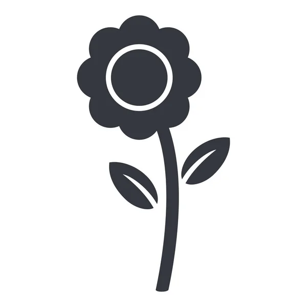 Вектор Чорна Квітка Іконка Білому Тлі — стоковий вектор