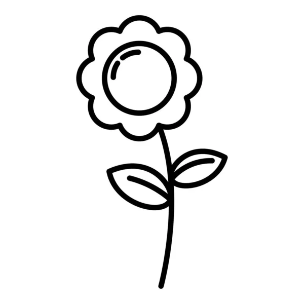 Vector Flower Outline Icon Auf Weißem Hintergrund — Stockvektor