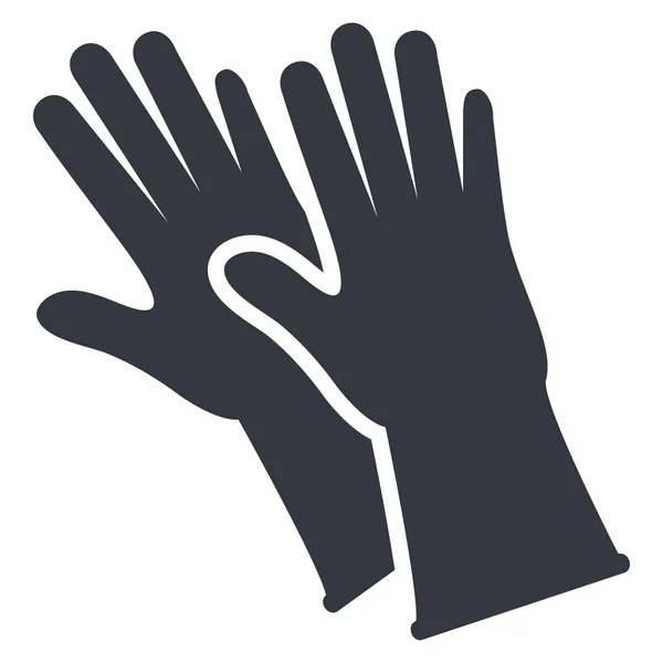 Rubber Handschoenen Silhouette Icon Witte Achtergrond — Stockvector