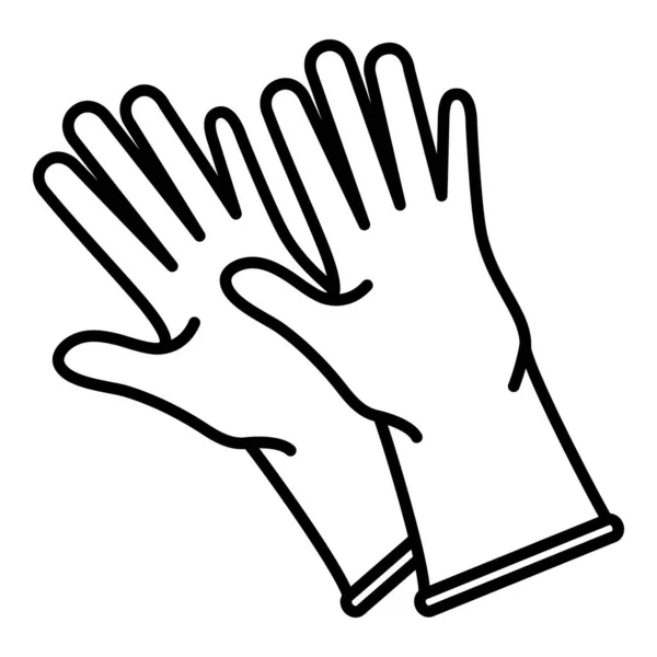 Esquema Guantes Goma Icono Sobre Fondo Blanco — Vector de stock