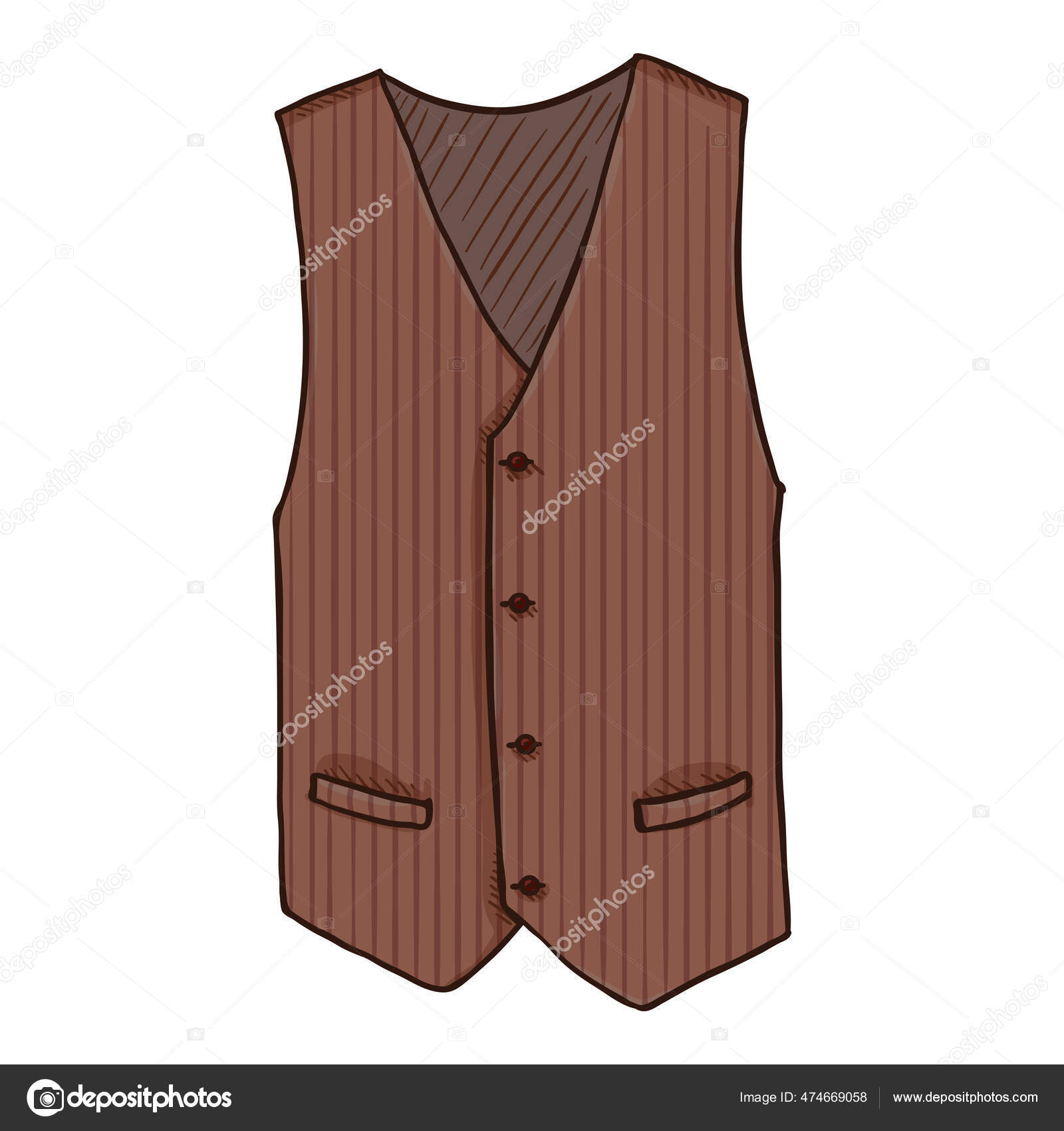 Chaleco Ilustración Dibujos Animados Vectoriales Chaleco Marrón