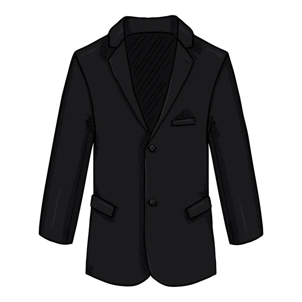 Black Blazer Business Suit Jacket Vector Cartoon Ilustração —  Vetores de Stock