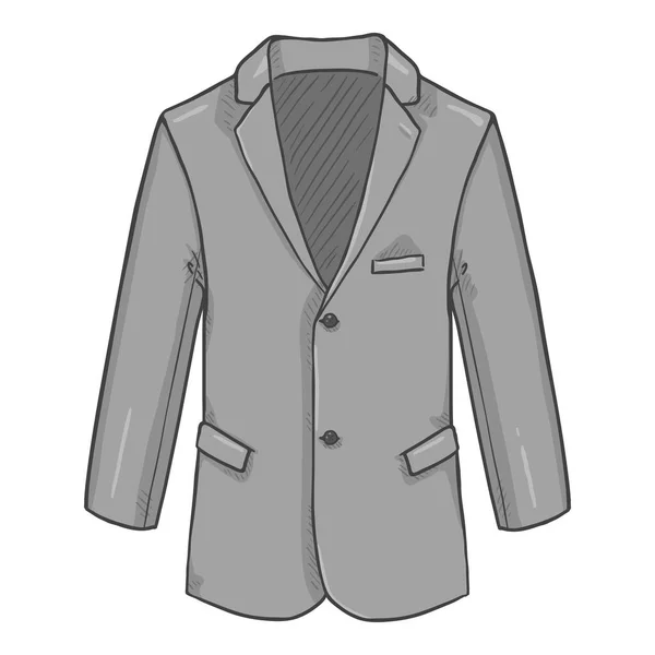 그레이 블레이저 Suit Jacket Vector Cartoon Illustration — 스톡 벡터