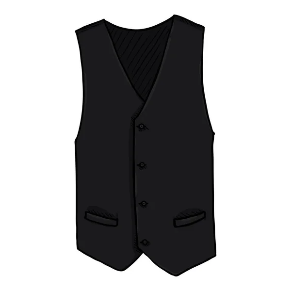 Waiscoat Vector Cartoon Illustration Black Vest — Stock Vector