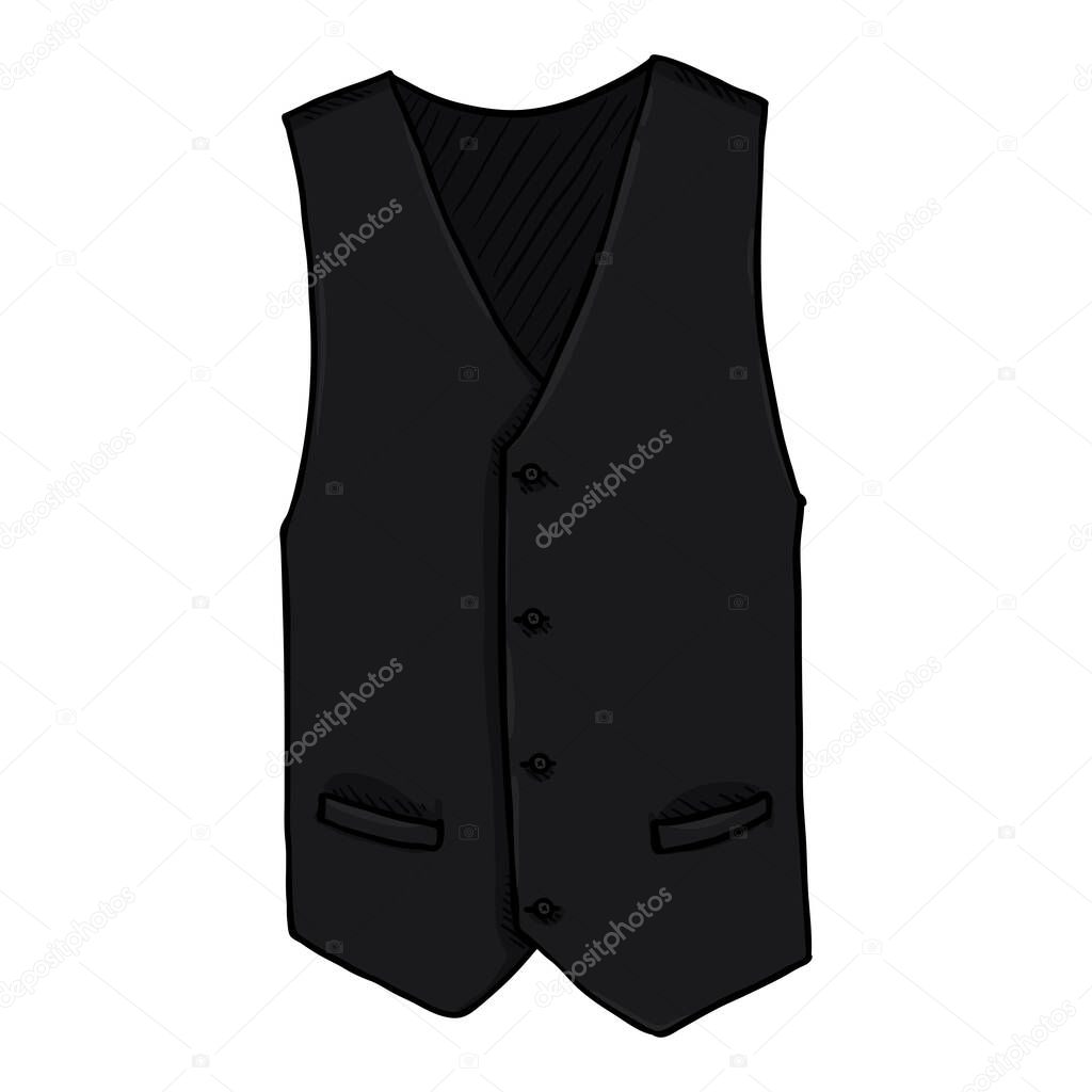 Waiscoat. Vector Cartoon Illustration of Black Vest