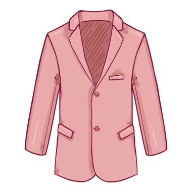 Pembe Blazer. Takım Elbise Ceket Vektörü Çizgi Film Çizimi.