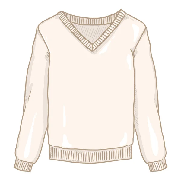 Vector Cartoon Weißer Pullover Auf Weißem Hintergrund — Stockvektor