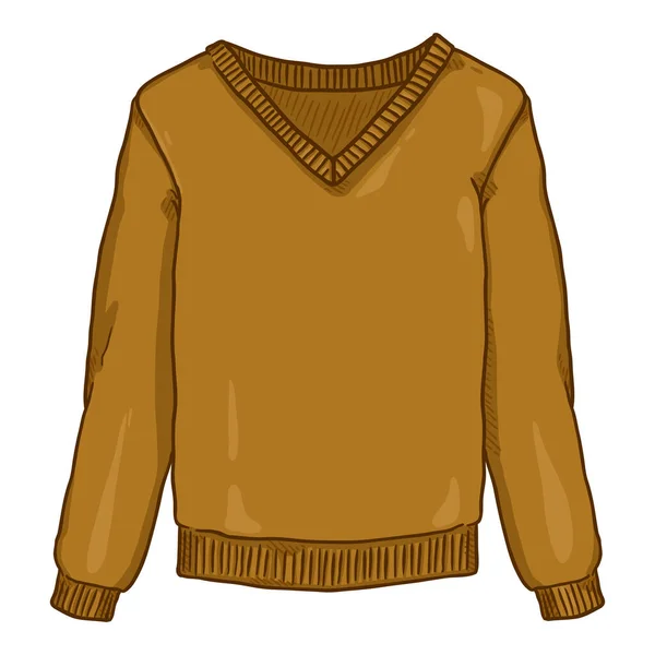 Vector Cartoon Brown Pullover Vit Bakgrund — Stock vektor