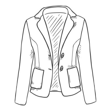 Vector Sketch Women Jacket. Office Dress-code