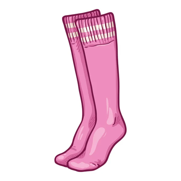 Vector Cartoon Pink High Socks Illustration — Vector de stock