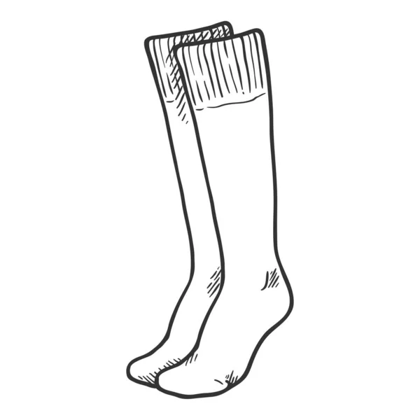 Vector Sketch Hand Drawn High Socks — Image vectorielle