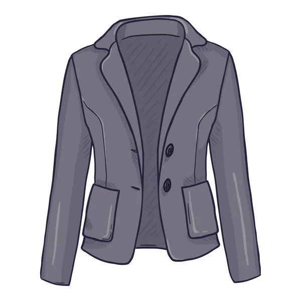 Vector Cartoon Gray Women Jacket White Background — Vector de stock