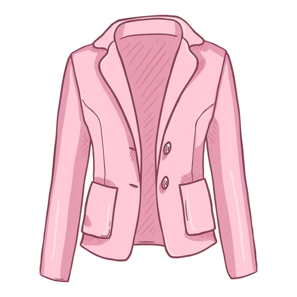 Vector Cartoon Pink Women Jacket White Background — Image vectorielle