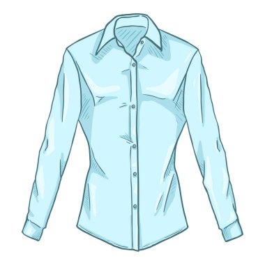 Vector Cartoon Turquoise Women Classic Shirt