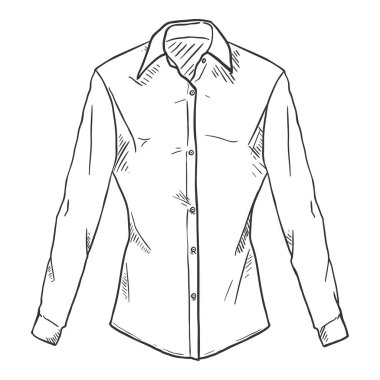 Vector Hand Drawn Sketch Women Classic Shirt