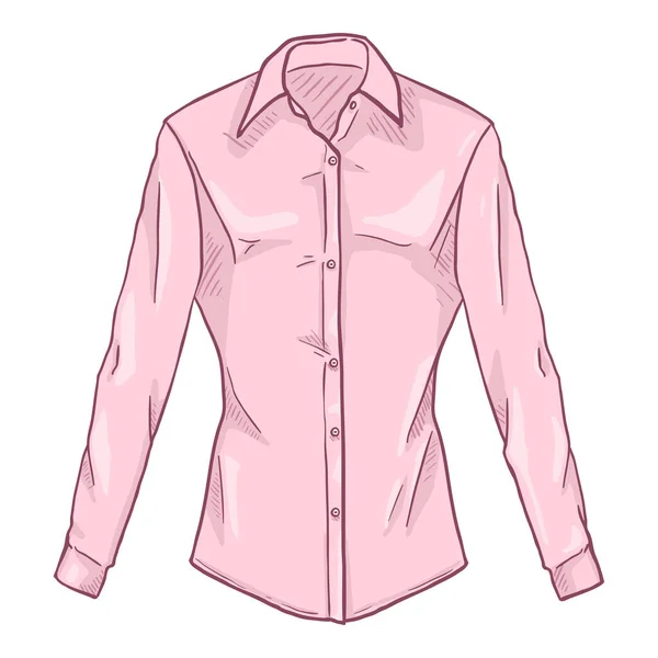 Vector Cartoon Pink Women Classic Shirt — Vector de stock