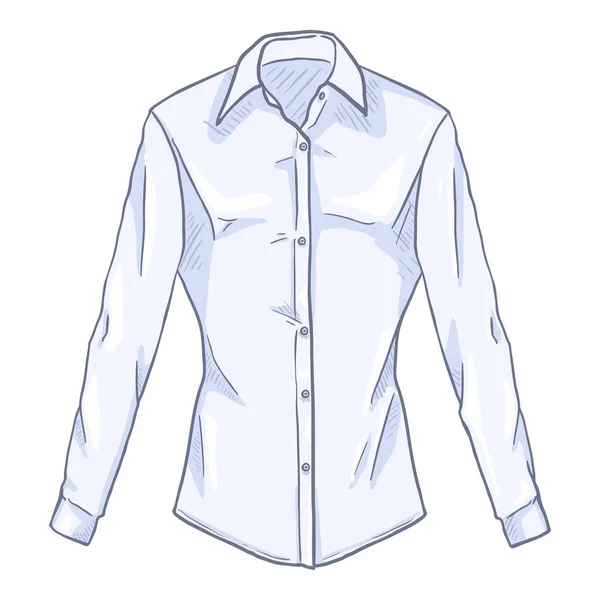 Vector Desenhos Animados Branco Mulheres Clássico Camisa —  Vetores de Stock