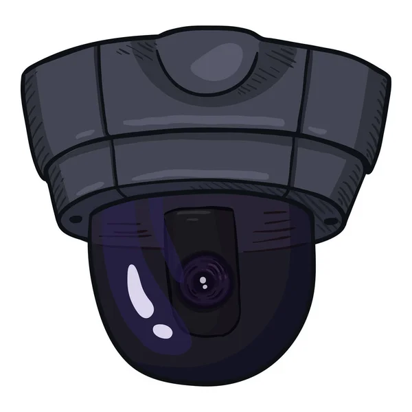Valvontakameran Kuva Vektori Sarjakuva Musta Turvakamera — vektorikuva