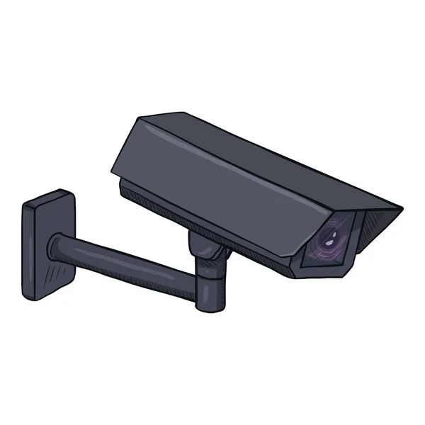 Cctv Illustratie Vector Cartoon Zwarte Beveiligingscamera — Stockvector