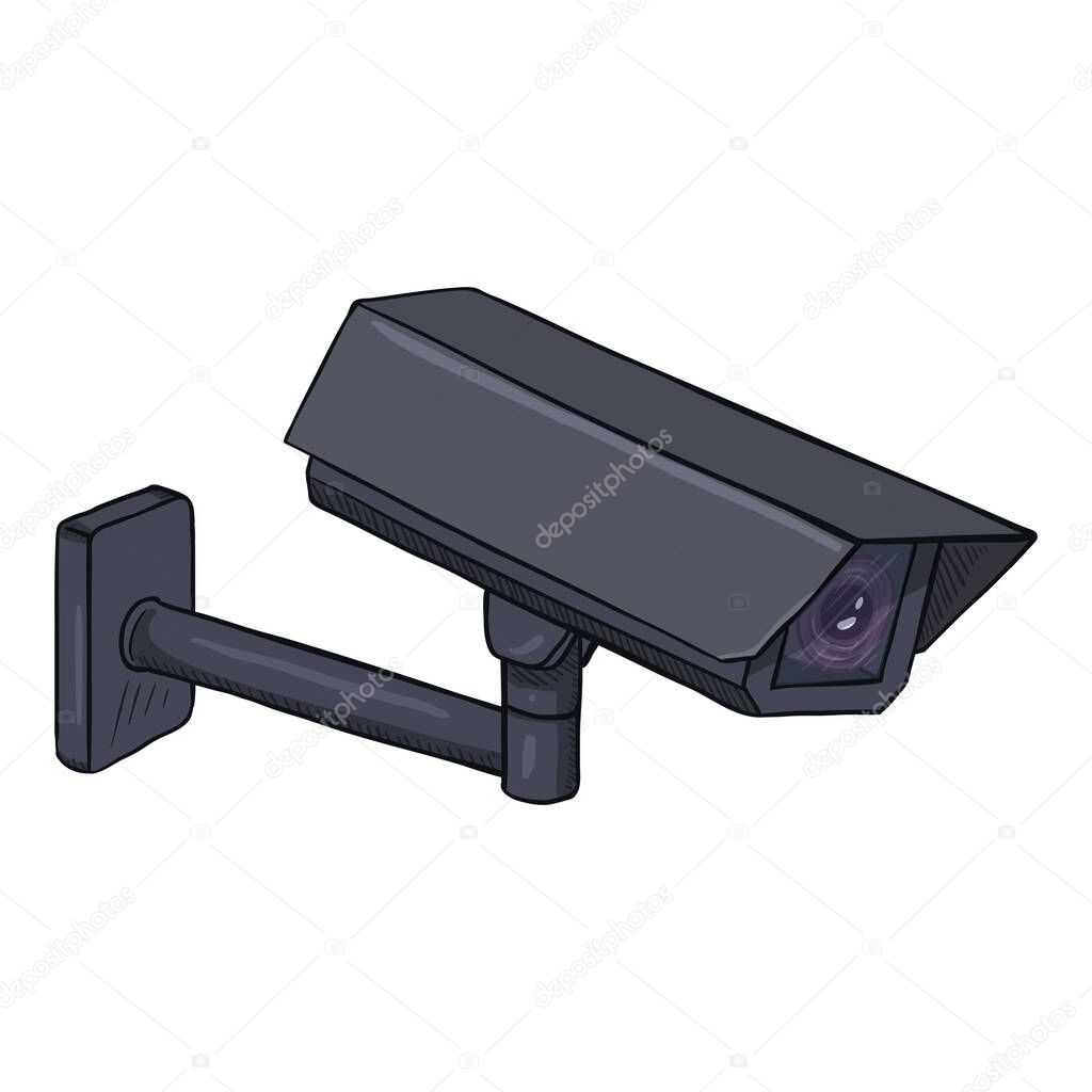 Ilustración Cctv Vector Dibujos Animados Negro Cámara Seguridad