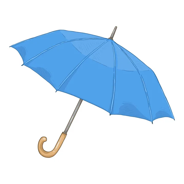 Vector Cartoon Blue Umbrella Illustration — Stock Vector