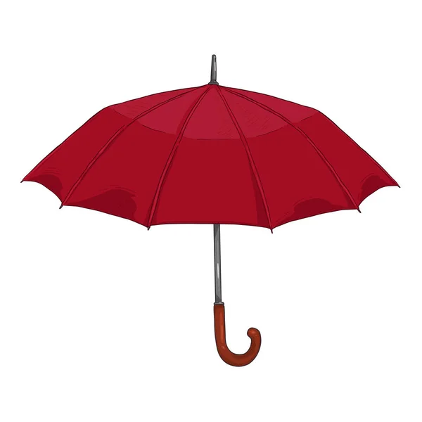 Vector Cartoon Red Umbrella Illustration — Stock Vector