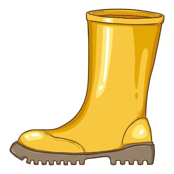 Vektorové Kreslené Žluté Gumové Boty Ilustrace — Stockový vektor