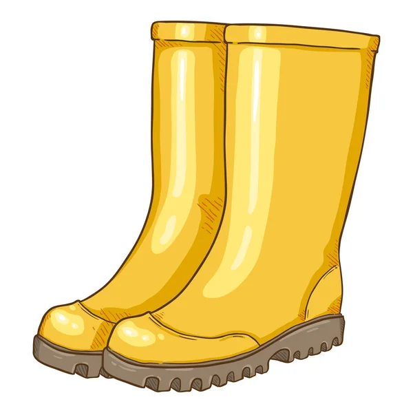 Vector Cartoon Yellow Rubber Boots Illustration — Stock Vector