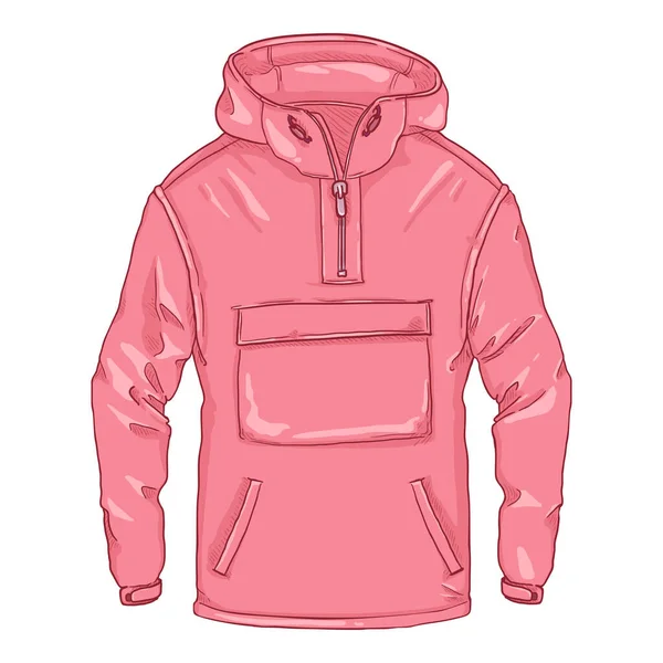 Cartoon Pink Anorak Vektorová Ilustrace Ležérní Dešťové Bundy — Stockový vektor