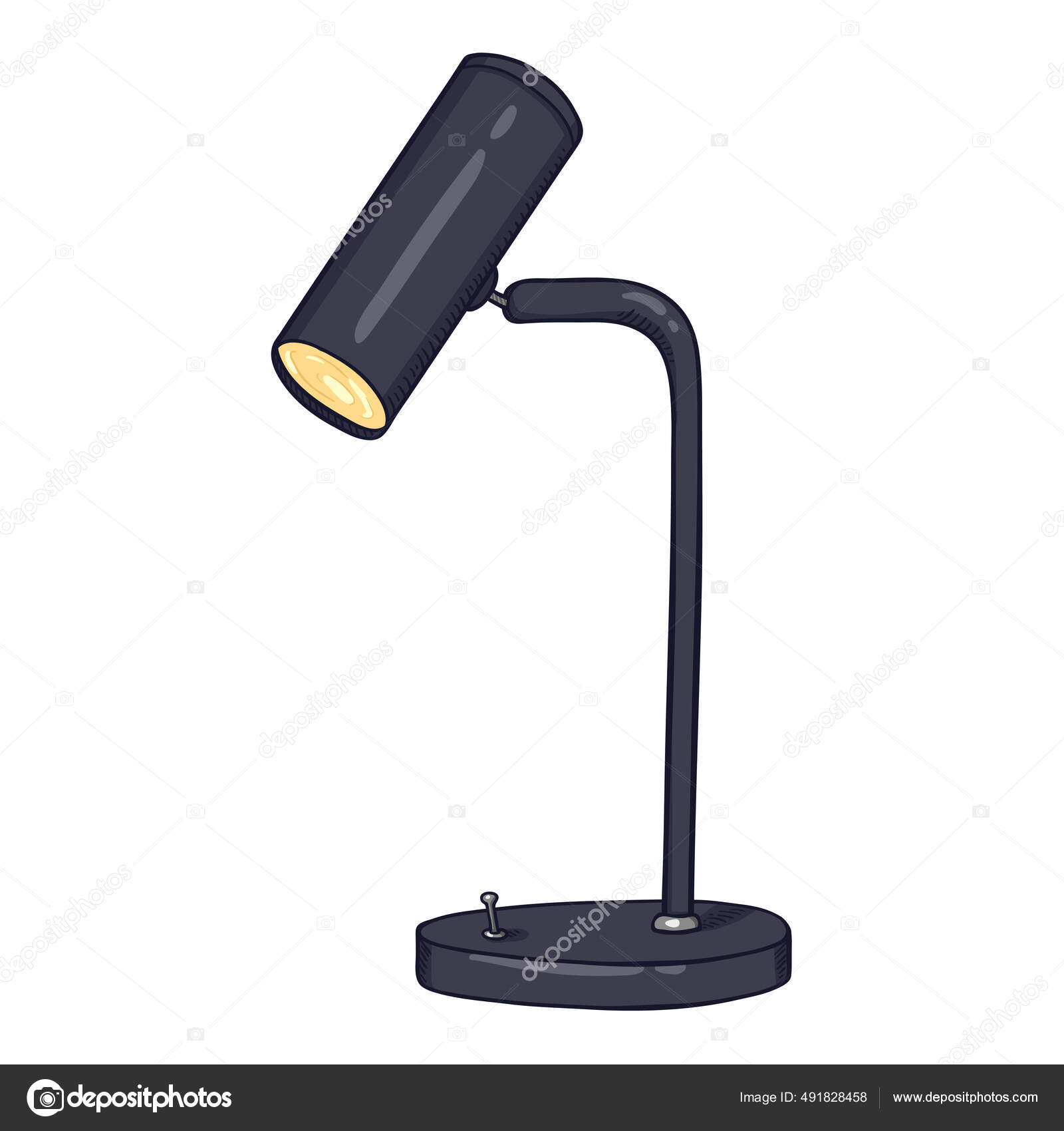 Cartoon Modern Black Table Lamp Illustration Stock Vector by ©nikiteev  491828458, image size:1600x1700