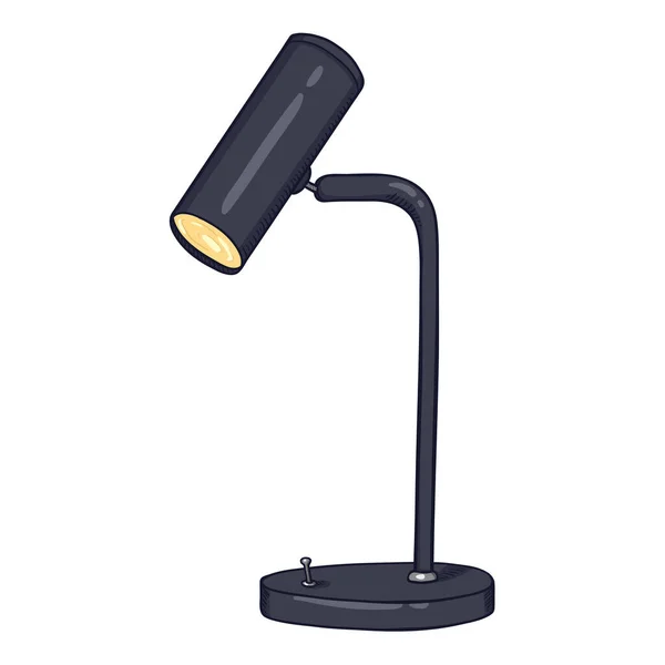 Desenhos Animados Modern Black Table Lamp Ilustração — Vetor de Stock