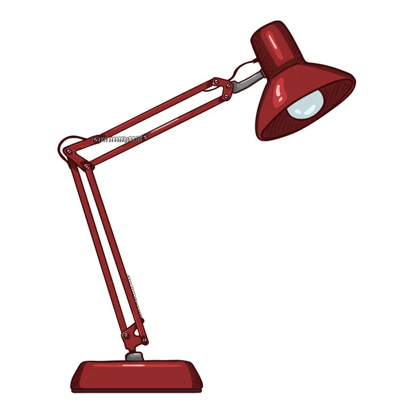 Vector Cartoon Red Table Lamp Illustratie — Stockvector