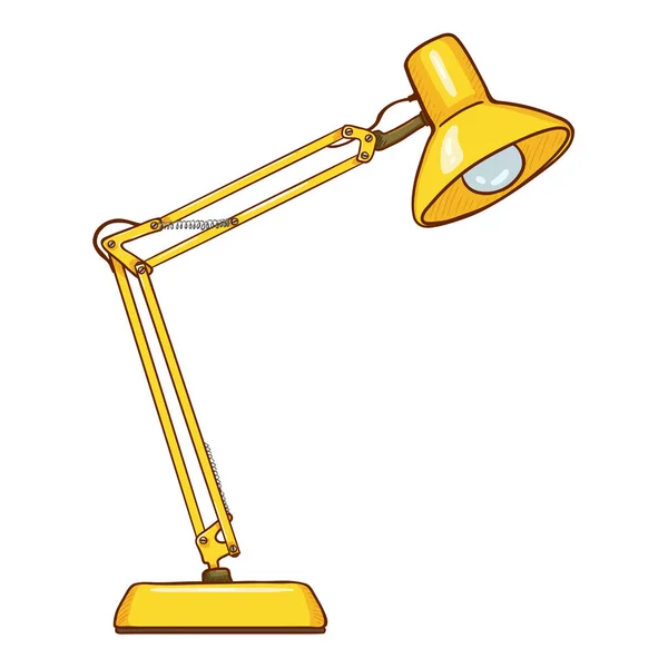 Illustration Lampe Table Jaune Dessin Animé Vectoriel — Image vectorielle