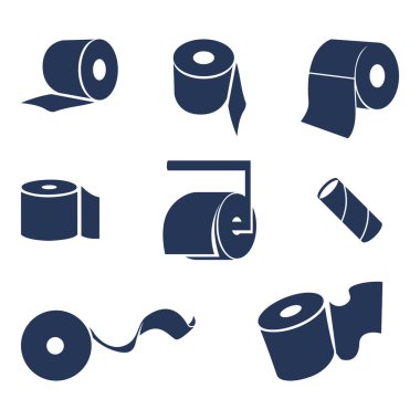 Tuvalet Kağıdı Temel Simgelerinin Vektör Kümesi
