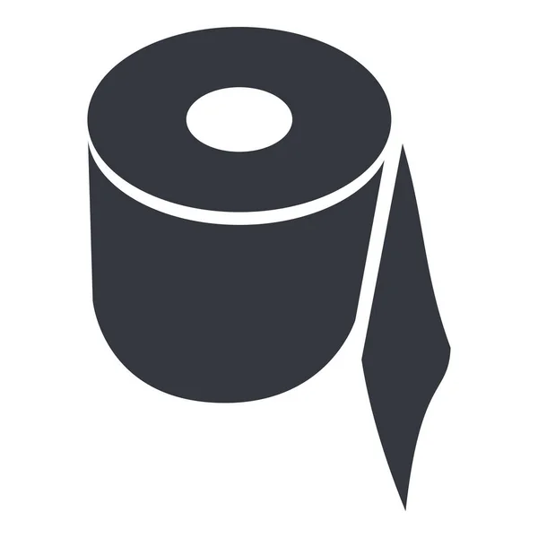Vector Toilettenpapier Schwarzes Symbol Auf Weißem Hintergrund — Stockvektor