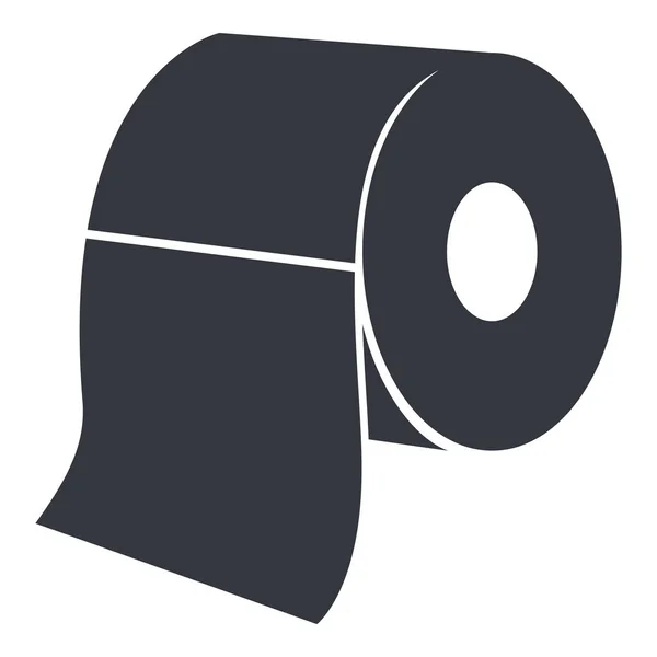 Векторний Туалетний Папір Чорна Піктограма Білому Тлі — стоковий вектор