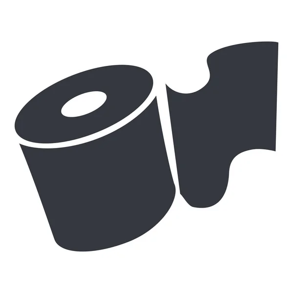 Vector Toiletpapier Zwart Pictogram Witte Achtergrond — Stockvector