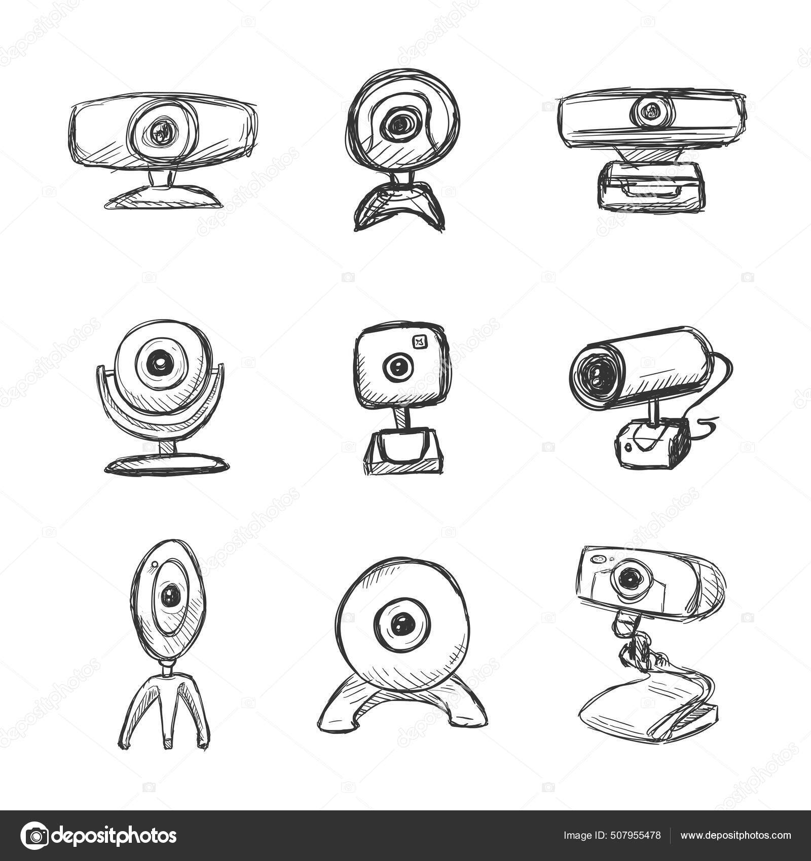 ベクトル手描きスケッチwebカメライラスト ストックベクター C Nikiteev ベクトル手描きスケッチwebカメライラスト ストックベクター C Nikiteev