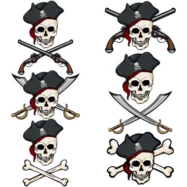 korsan kafatası içinde tricorn