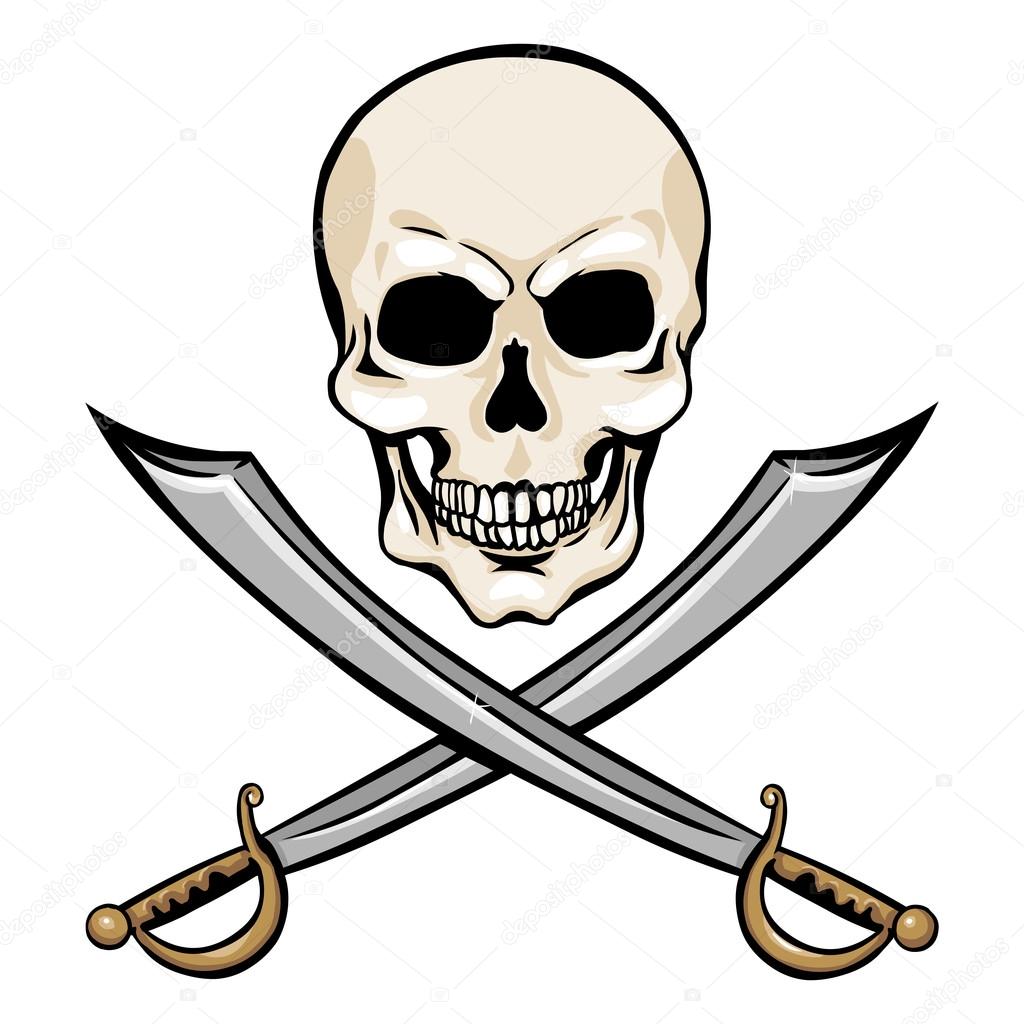 Pirate Skull with Cross Swords