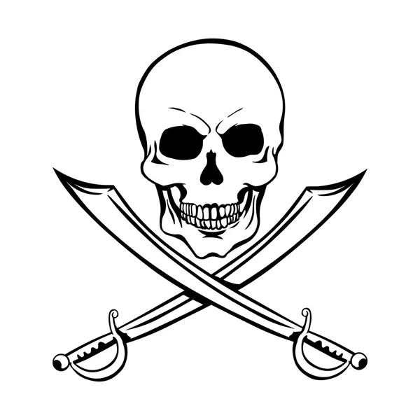 Cráneo de pirata — Vector de stock