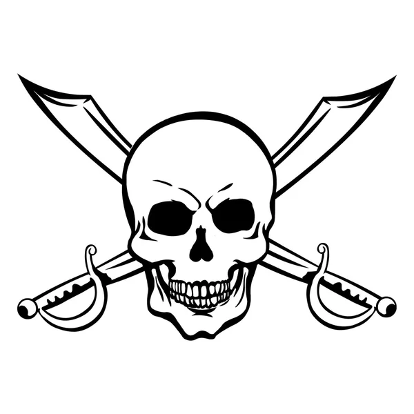 Cráneo de pirata — Vector de stock