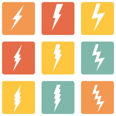 Gök gürültüsü aydınlatma simgeler vektör kümesi